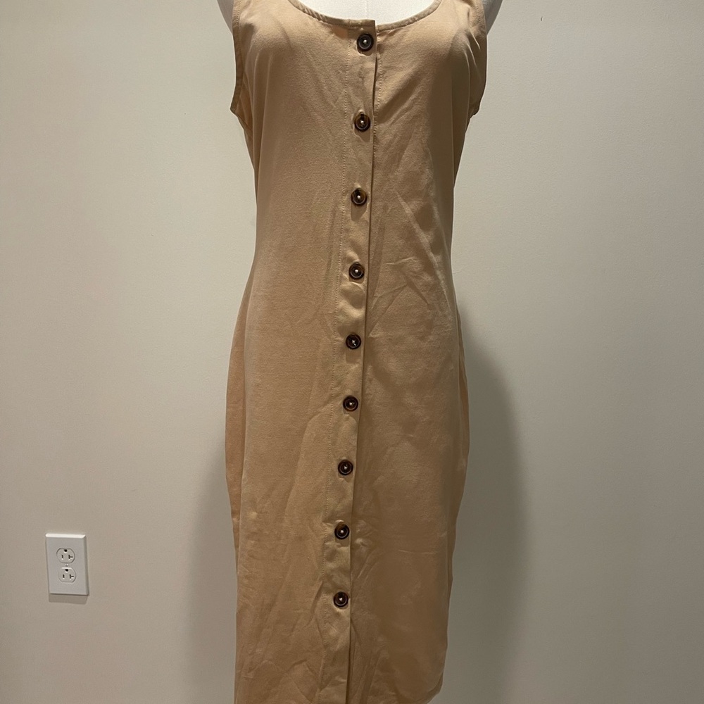 Forever 21 Tan Sleeveless Midi Dress